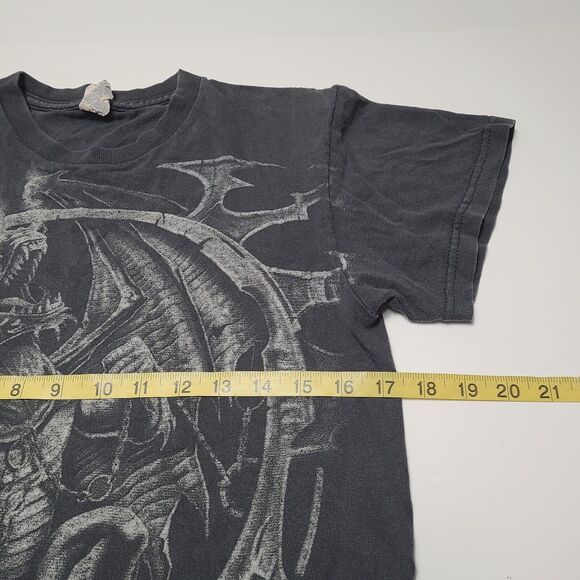Vintage Dragon Mystical Creature Skull Folktale Graphic T-Shirt Size Small - Picture 4 of 7